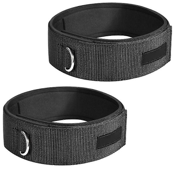 D-ring Forbindelse Clispeed Ankelstropper Polstret D-ring Til Gym Kabelmaskiner Benøvelser Sort 2Stk[D] Black