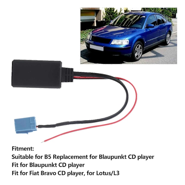 12V 8-polig Bluetooth AUX-IN-kabel Ljudadapter Passar för Fiat Bravo CD-spelare Lotus/L3