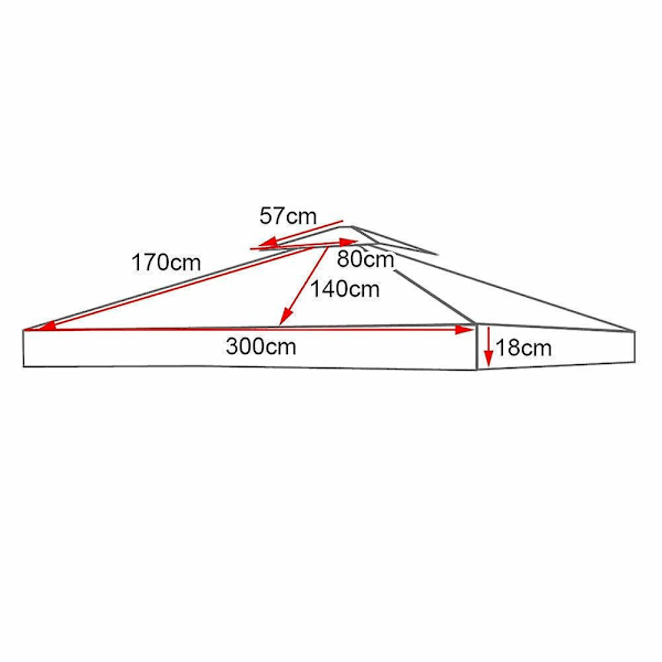 Hagepaviljong Takdeksel Kalesje Erstatning Paviljong Tak Ly Shelter Hage Utemiljø BBQ 3x3M [kk] Burgundy