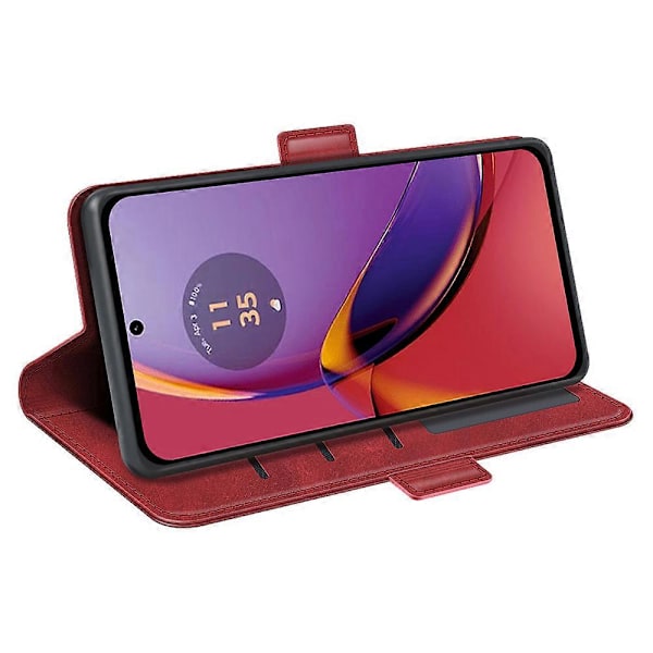 Veskeetui for Motorola Moto G84 5G med kalveskinnsmønster i PU-lær, stativfunksjon