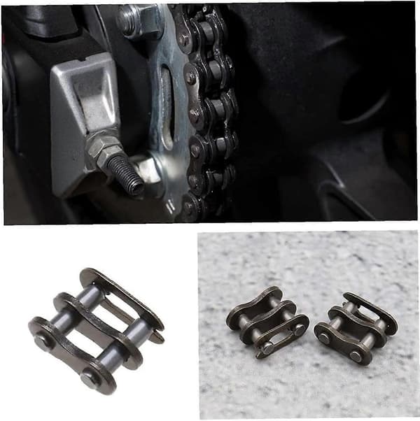 10 stk. 25h kæde masterled kæde forbindelsesled stålkædeled rullekæde forbindelsesled udskiftning reparationsdele til motorcykel Dri[D]