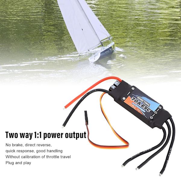 Bidirektionell RC Borstlös ESC 70A kompatibel med RC Båt med Undervattenpropeller