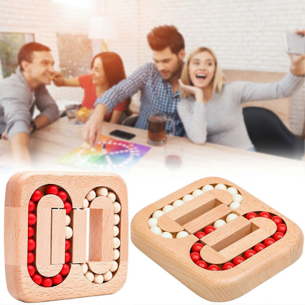 Roterande Magisk Böna Fingertopps Fidget Kub, Träpussel Spinner Fidget Leksaker, Logik Hjärngympa Gåva Fidget Pussel för Vuxna Barn[D] A