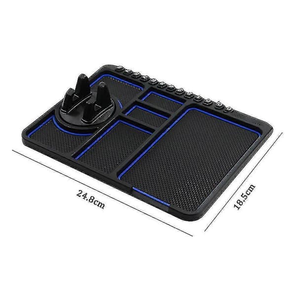 Bil Dashbord Multifunksjonell Sklisikker Oppbevaringsmatte GPS Telefonholder Stativ 1 stk - blå [D]
