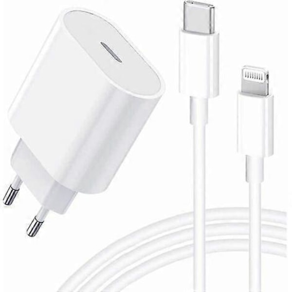 iPhone Snabbladdare USB C - 20W PD Snabbladdare med 2m USB C till Lightning-kabel, Kompatibel med iPhone 14 [D}