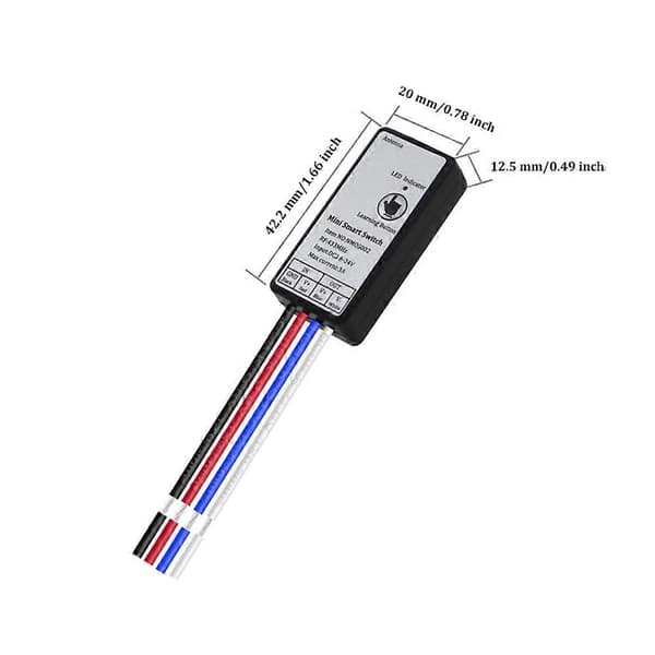 433Mhz Mini Relæ Trådløs RF Fjernbetjening Switch Strømsender DC5V-24V 1CH LED Lampe Controller Micro-Receiver[D] Black