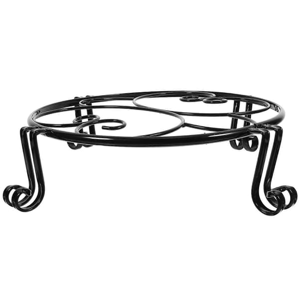 Metall Växtställ Utomhus Rektangulär Form Tåligt Järnmaterial 1Set[D] Black 30.00X30.00X8.00CM