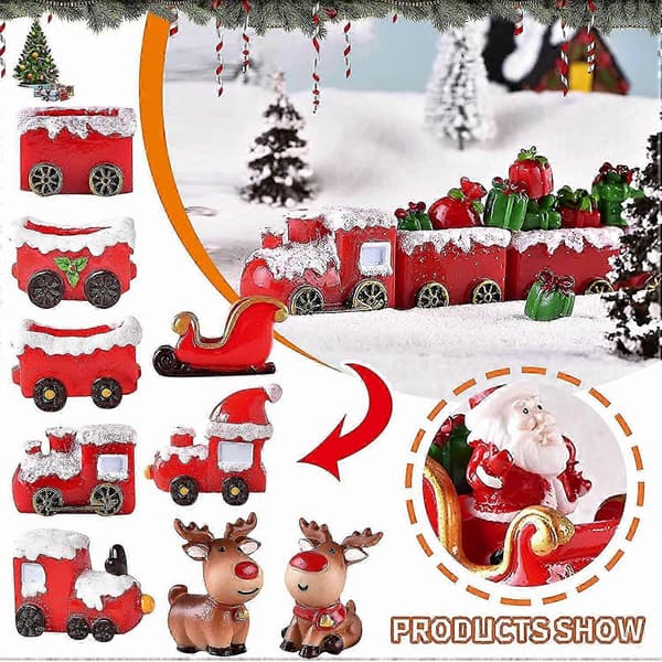 Miniatyr Snöfigurer med Grön Bil 2-Pack för Förtrollad Trädgårdsdekoration[D]