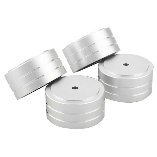 4 st 40x20mm Aluminium HIFI AMP Högtalar Isolationsställ Skivspelare DAC Fotkuddar (Silver) Silver