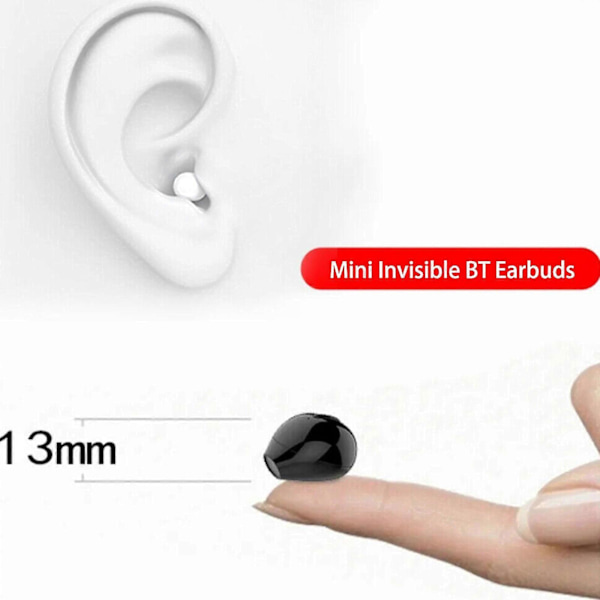 Trådlösa Hi-Fi Osynliga Bluetooth-hörlurar Mini Semi-in-ear Hörlurar Fk