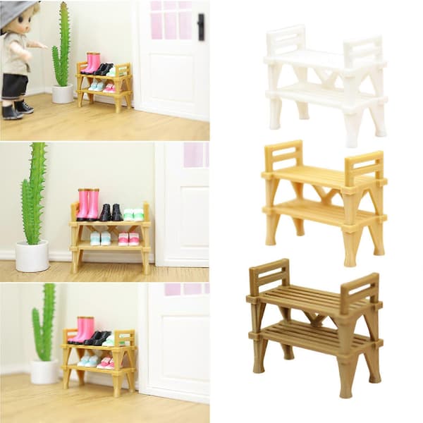 Mini Skohylde Organisation Til Model Scene Hylde Plast Kompakt Display Løsning[D] White