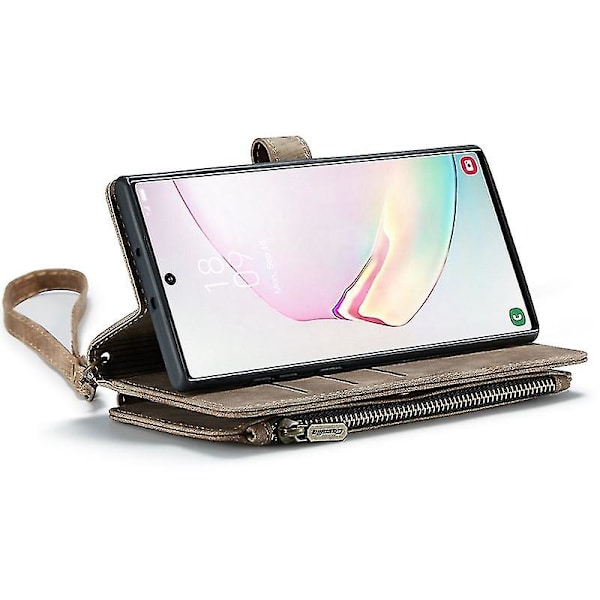 For Caseme Samsung Note10 Plus 4G/5G C30-serien Ny blixtlåsfodral i läder Röd