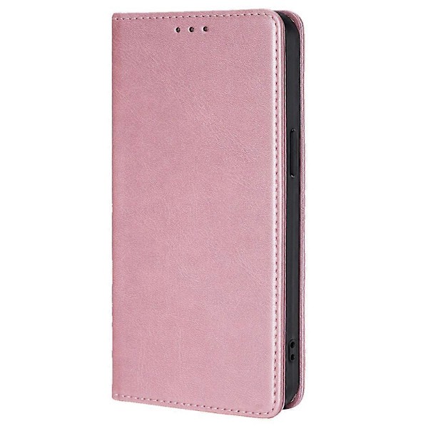Etui med kortholder for TCL 505, kalveskinnstekstur, støtsikker, telefonstativ Rose Gold