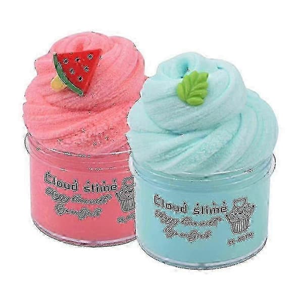 2025 Fluffy Cloud Slime Sæt med 2, DIY Slime Blød og Elastisk, Duftende Slime Egnet til Børn, Festgave, Putty Legetøj Egnet til Piger og B[D]