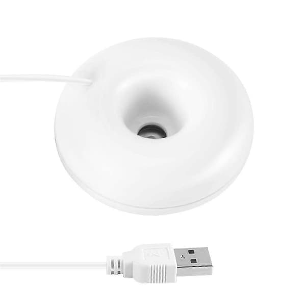 Hvid donut luftfugter usb kontor desktop mini luftfugter bærbar luftrenser[D]