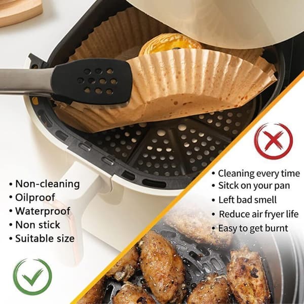 100 ark bagepapir til airfryere, 7,9 tommer, non-stick, fedtafvisende 5000 g