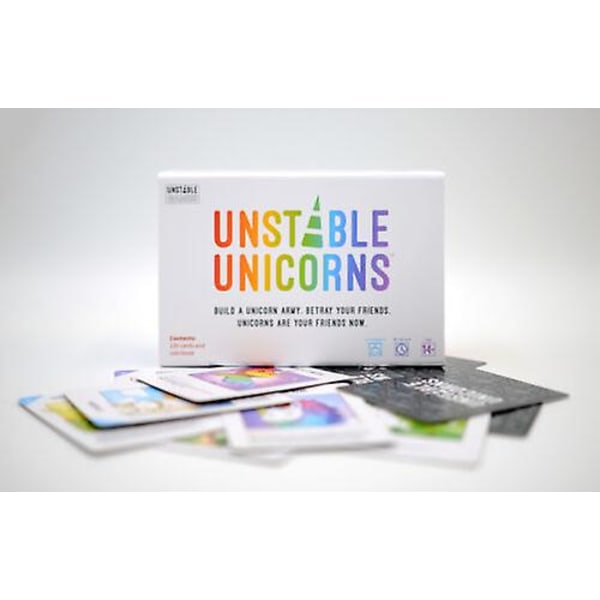 Unstable Unicorns Kortspill Morsomt Brettspill Svart Hvit Boks Utvidelsespakke