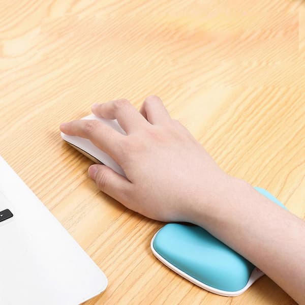 Ergonomisk musemåtte med håndledsstøtte, gaming musemåtte gel håndledsstøtte, let skrivning og smertelindring til hjemmekontor grå[D] Blue
