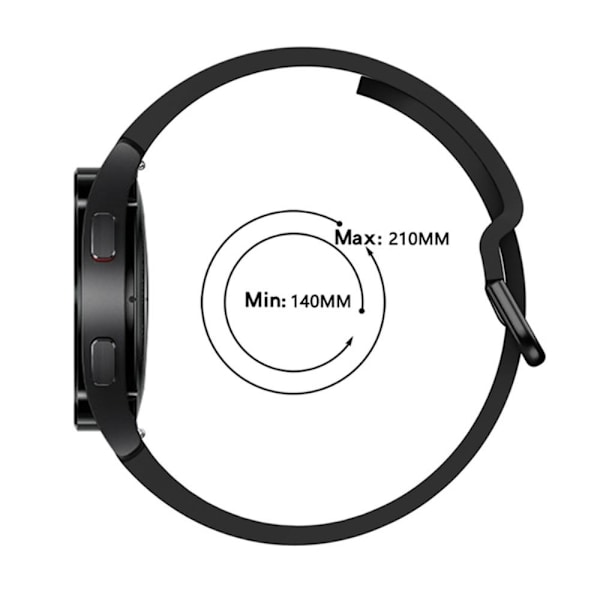 Silikon Armbånd Til Galaxy Watch 4/5/5 Pro/6/7/FE Sort