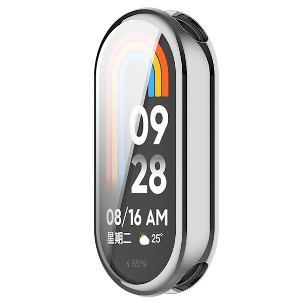 Xiaomi Smart Band 8/Mi Band 9/9 NFC -älykellon galvanoidulle täyssuojakuorelle TPU-kellokehyskotelo [D] Silver