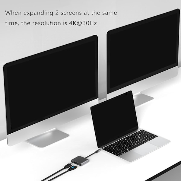 USB-C Hub til Dobbelt HDMI-kompatibel 4K 60Hz Dobbelt Skærmudvidelse Type C Dock