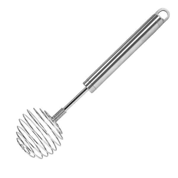 Håndvisp med spiralfjær, eggvisp i rustfritt stål, manuell eggmikser (størrelse: 24*6cm)[D]