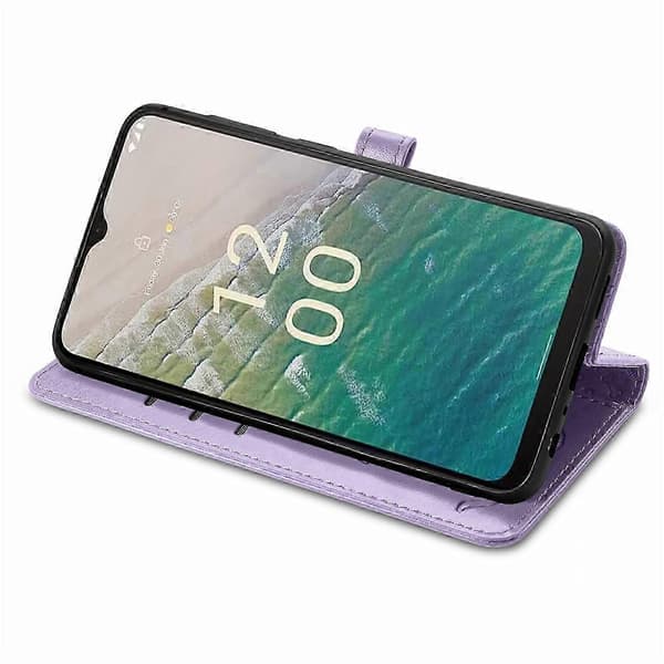För Nokia C32 Katt och Hund Präglat Läder Telefonfodral[D]