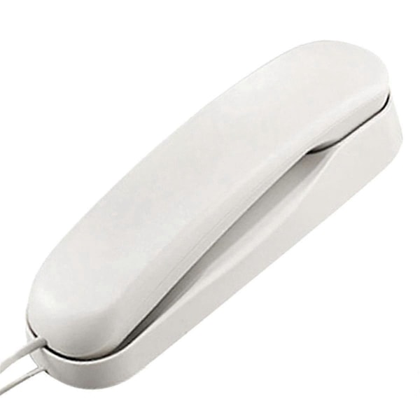 Trådbunden väggtelefon, hotell liten telefon, lämplig för hem/badrum/skola/kontor fast väggtelefon, White