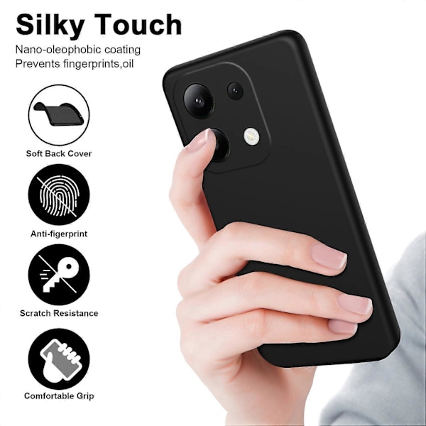 TPU-fodral för Xiaomi Redmi Note 13 4G, 2.2mm Silkeslen Yta, Mjukt Foder