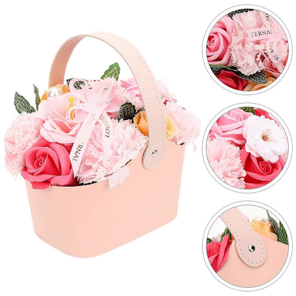 Blomdoftande Presentförpackning Vacker Tvålblomma I Presentförpackning för Bröllopsdag[D] Pink 8X6.5X0.25cm