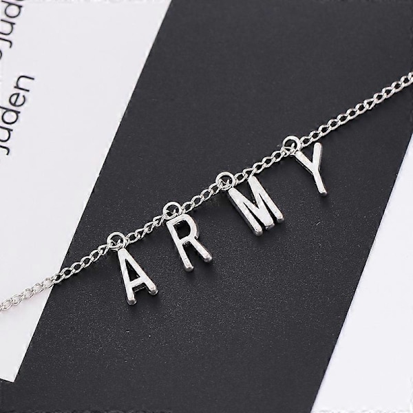 Kpop Bts Smycken ARMY Bokstav Halsband[D]