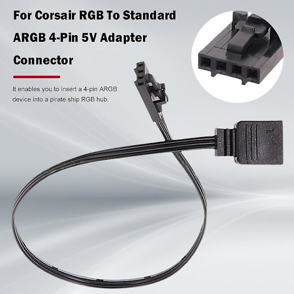 Til Corsair 4-bens RGB til standard ARGB 5V 3-bens stik med adapter 25 cm kabel