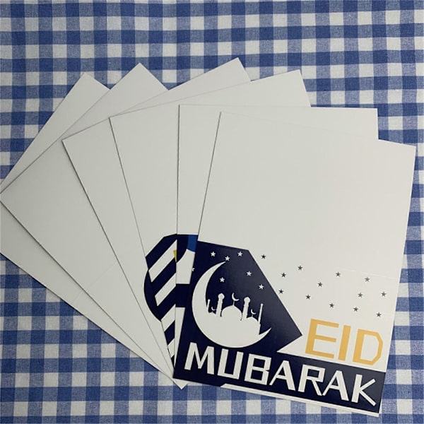 Eid Mubarak -onnittelukortit kirjekuorilla ja sinetöintitarroilla, korttisarja [D]