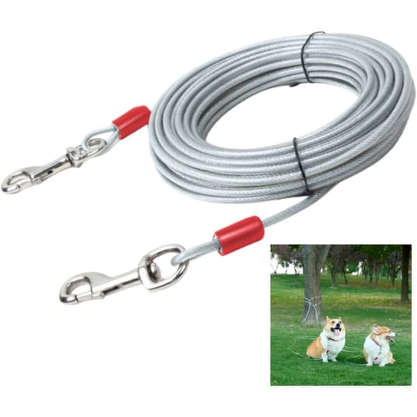Hundkoppelkabel, 6m, vit Blanc 0.05