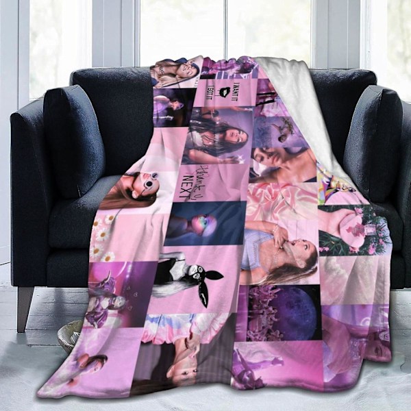 WO302 Filt Mysig Lätt Varm Ultramjuk Mikrofleece Filt Ariana Katt Tjej Stor Sofffilt för Soffa Säng Camping Resa Picknick Utomhus