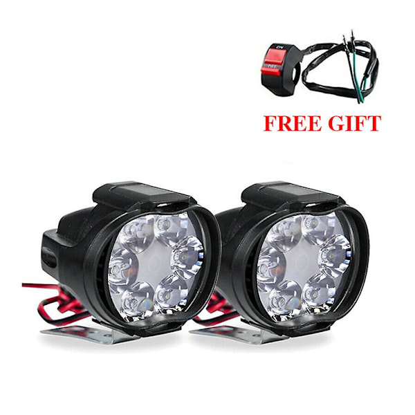 1 Par 6 LED Pærer Motorcykel Ekstra Forlygter Spotlys Tågelamper Køretøj Ekstra Lysstyrke Elektrisk Bil Lys 1 Pair 10W 6 LEDs