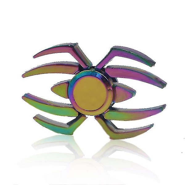 Regnbågsfärgad metall finger spinner kullager spinner leksak vuxenleksaker för barn elektropläterad hybrid kullager fidget spinner roliga leksaker[D] E