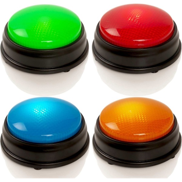 Quiz Buzzers - Sæt med 4 lys- og lydbuzzere til pubquiz-spil