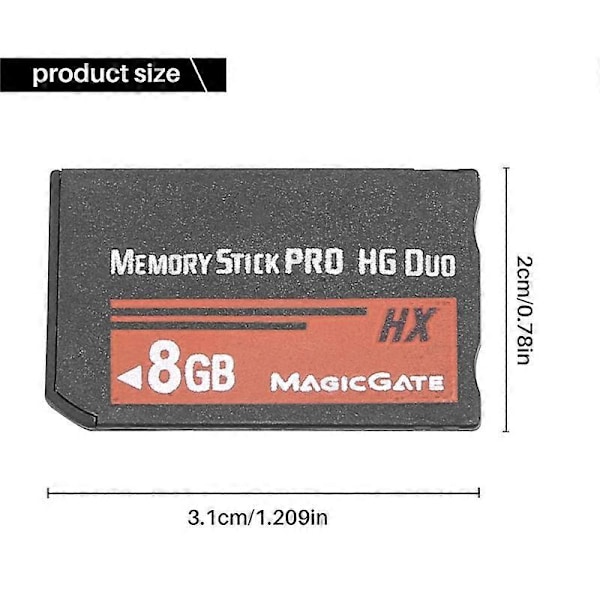 8GB Memory Stick Pro Duo Flashkort PSP Cybershot Kamera Photo Color