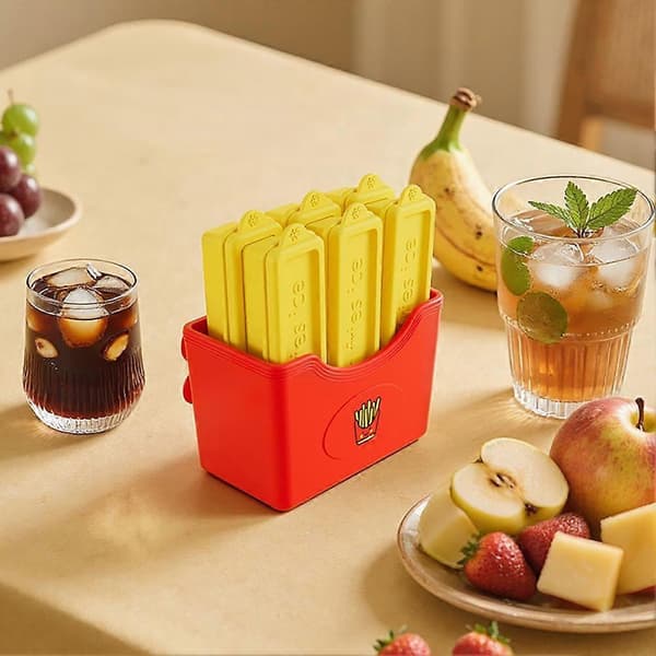 Kreativ isglassform pommes frites-formad isbitsform läckagesäker (D)