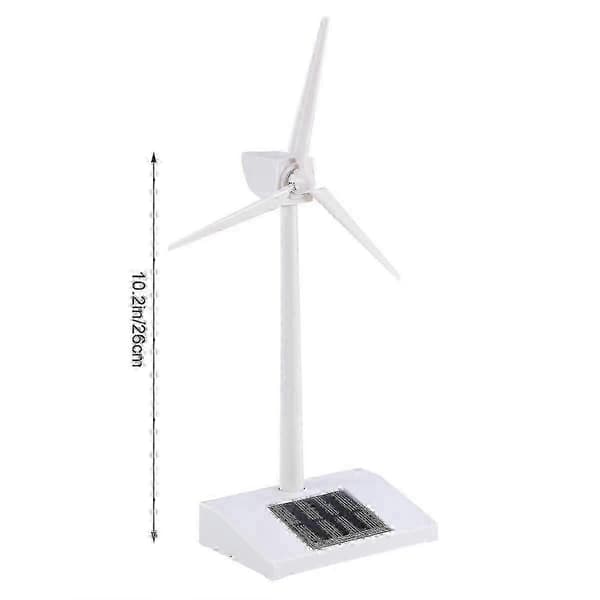 Solcellsdriven skrivbordsmodell av vindkraftverk, vit ABS, pedagogisk leksak, present, vit21 Edition 1218[D] White