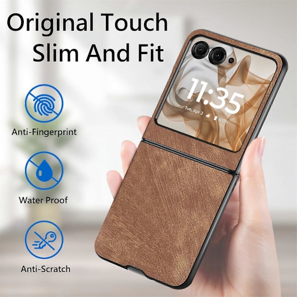 Læderetui til Motorola Razr 50 Brown