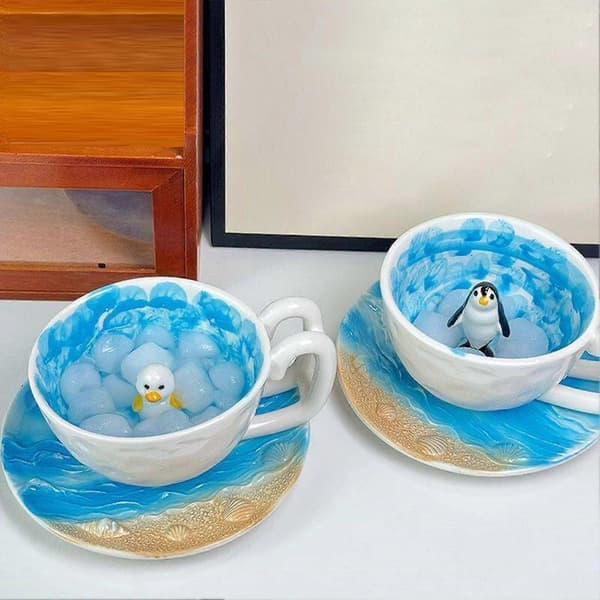 Keramisk dyredrikkeandpingvin kaffekopper tekopp til mamma venn bursdag (D) Penguin