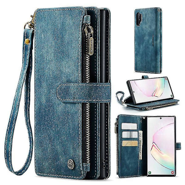 For Caseme Samsung Note10 Plus 4G/5G C30-serien Ny blixtlåsfodral i läder Röd