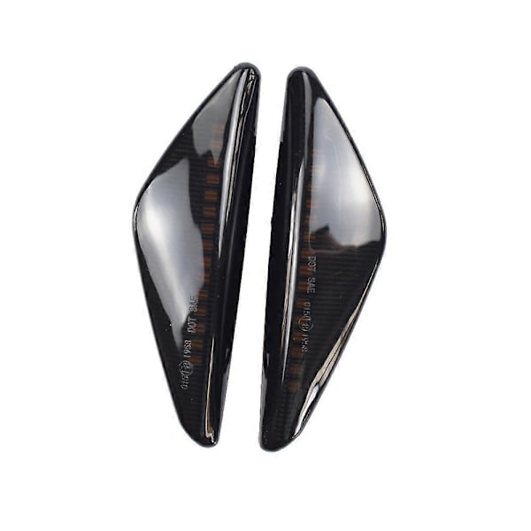 2 stk Røykte Dynamiske LED Sidemarkerlys Blinklys For- X3 F25 X5 E70 X6 E71 E72 2008- black