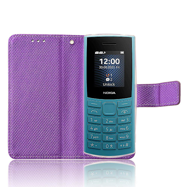 För Nokia 105 4G (2023) Diamanttextur PU Läder Plånboksfodral Skyddande Ställ [D]