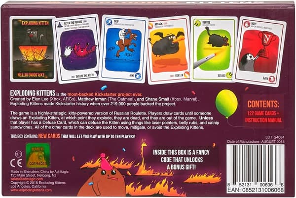 Exploding Kittens Party Pack -korttipeli aikuisille, teineille ja lapsille [D]