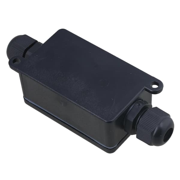 Sort Ip65 P02-3 Terminal Udendørs 2 Kabel Plast Samledåse[D]
