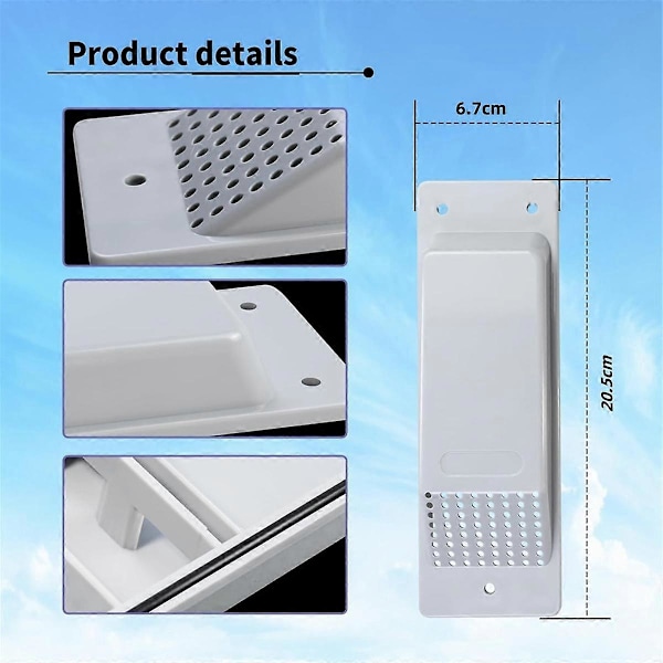 8-pack Containerluftventil, minskar värme och fuktighet för lastcontainers Flödesventilationskit Light Gray