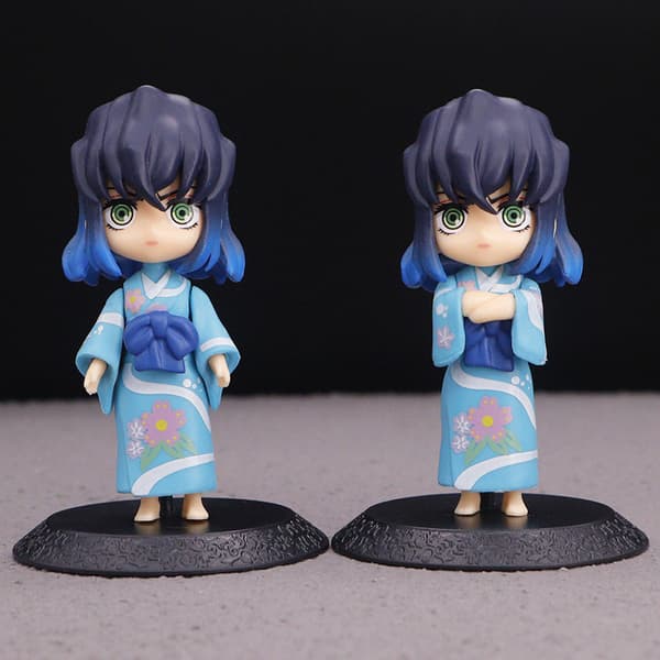 PVC Materiale, Tilfeldig En, Demon Slayer Anime Figur Modell Display - Bit Chibi Figur Statue Skrivebordsdekorasjon[D] Random One